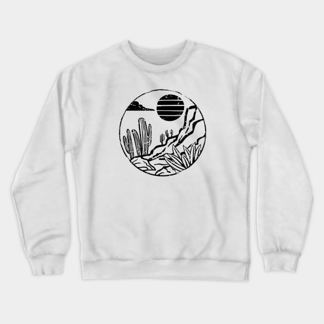 Cactus Arizona Landscape Desert Sunset Crewneck Sweatshirt by HiDearPrint